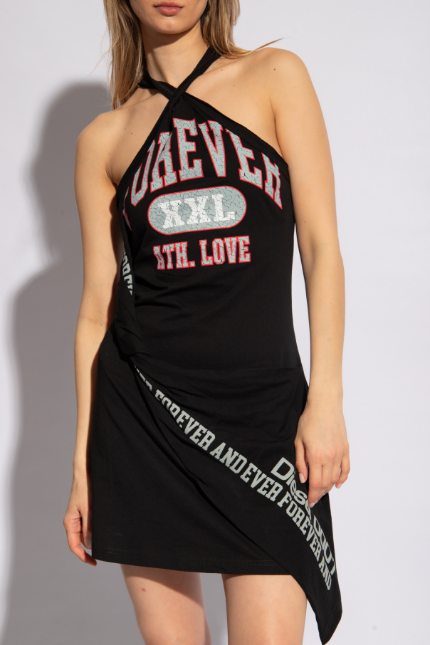 タンクトップ T-ZELIE 　DIESEL Women's College tank top with twisted front | Black | Diesel